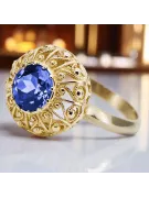 Or jaune 14 carats Saphir Anneau Bijoux vintage vrc059y